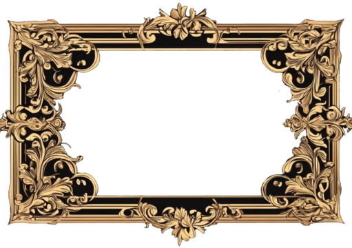 Rectangle vintage gold frame 