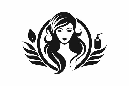 recommend clip art: beauty care logo design  black silhouette vector art