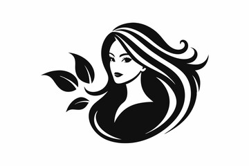 beauty care logo design  black silhouette vector art