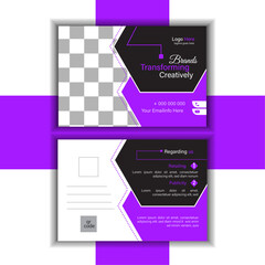 creative business brand company name vector post card design template