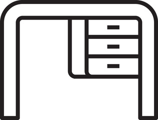 Office Table Line Icon