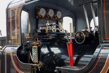 a vintage working steam locomotive train, Ffestiniog narrow gauge railway in Snowdonia National Park, Wales UK