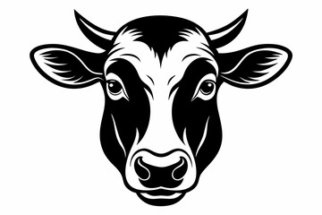 cow head black  silhouette vector icon