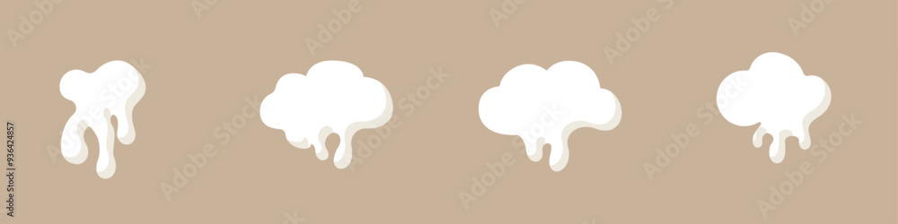 Poster template foam vector icon set. foam shape vector. different types of foam from drinks. vector illust