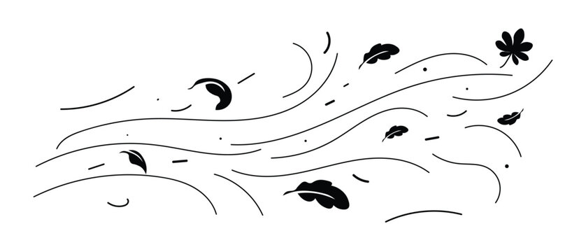 black leaves blowing in the wind