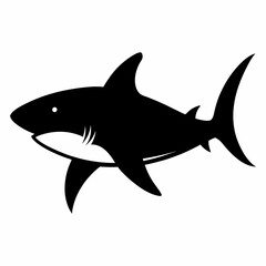 Fototapeta premium Shark silhouette vector image 