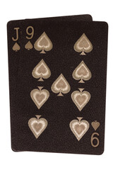 Black gambling card 1 2 3 4 5 6 7 8 9 10 j q k isolated on white background