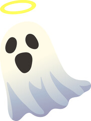 Surprised Ghost with Halo (Gradient Color Style)