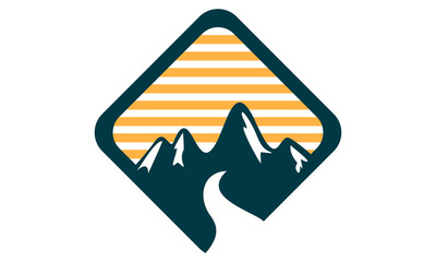 peak mountain nature logo illustration