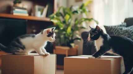 The two playful kittens