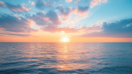 Obraz premium Serene Sunset Over the Ocean