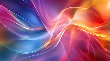 Naklejka premium Abstract light play in vibrant hues blending seamlessly with dynamic shadows creating an ethereal atmosphere and visual depth