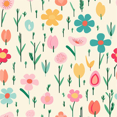 Fototapeta premium Spring, simple 2D vector illustration