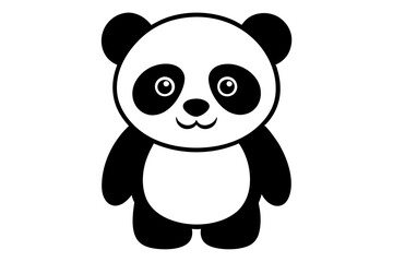 A cute panda art illustration on a white background 