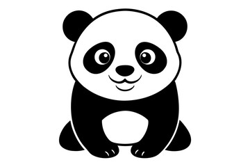 Fototapeta premium A cute panda art illustration on a white background 