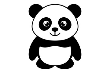 A cute panda art illustration on a white background 