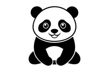 A cute panda art illustration on a white background 