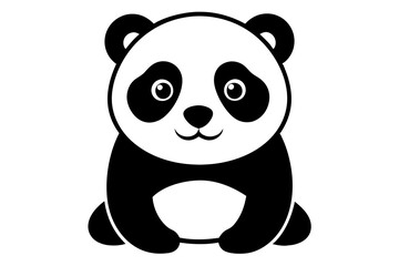 A cute panda art illustration on a white background 