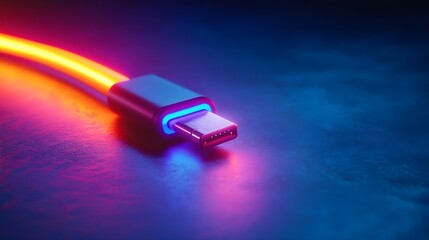 Fototapeta premium Neon Cable Connection.