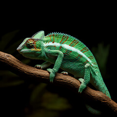 Obraz premium chameleon on a tree branch.