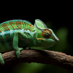 Obraz premium chameleon on a tree branch.