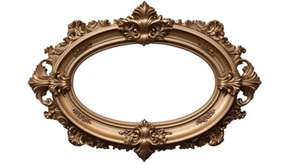Ornate Gold Frame, Isolated on White Background