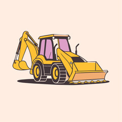 Semi excavator on a isolated white background (6)