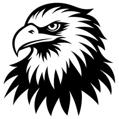 Obraz premium eagle head silhouette vector illustration