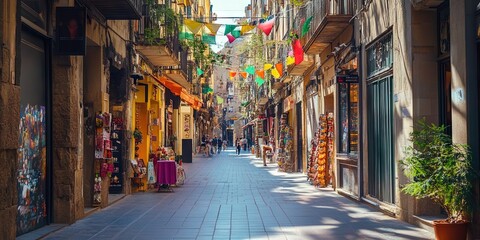 Naklejka premium la merce festival barcelona concept