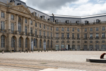 Obraz premium Travel destination, walking in central part of Bordeaux city, view on houses and streets