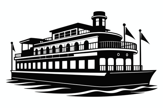 recommend clip art: riverboat silhouette vector illustration