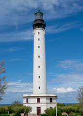 Lighthouse of Biarritz in touristic Biarritz city, Basque Country, Bay of Biscay of Atlantic ocean, France