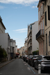 Obraz premium Houses and streets of touristic Biarritz city, Basque Country, Bay of Biscay of Atlantic ocean, France