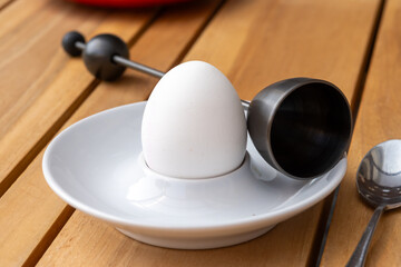 Soft boiled chicken egg