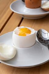 Soft boiled chicken egg