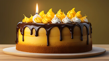birthday cake with chocolate 