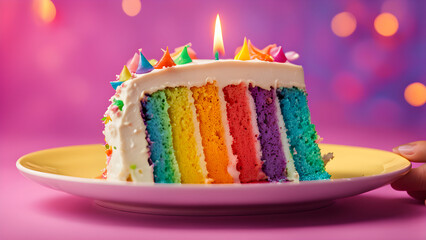 birthday cake with candle