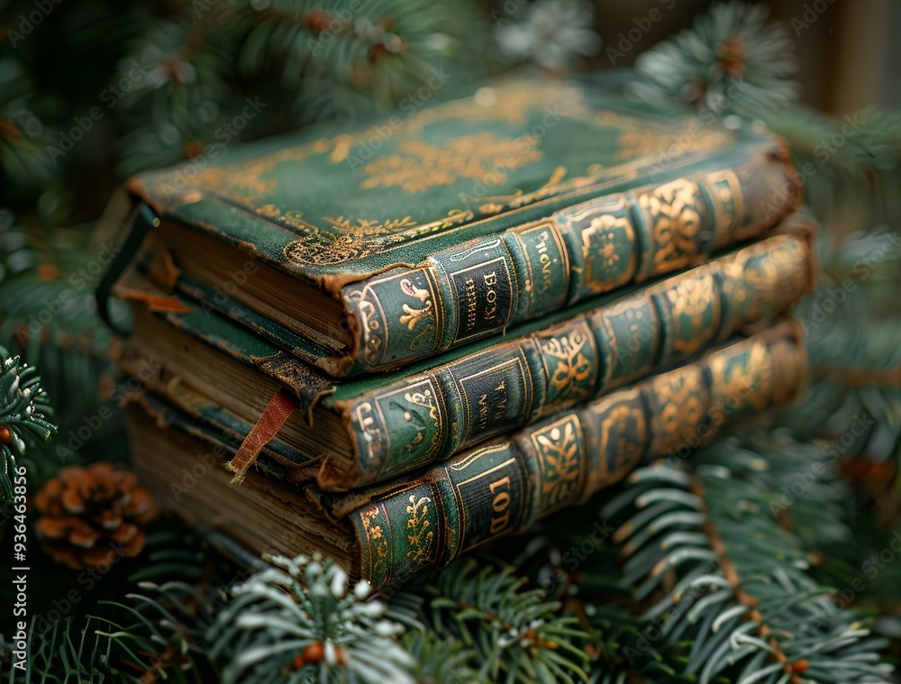 Poster a stack of books on a tree.