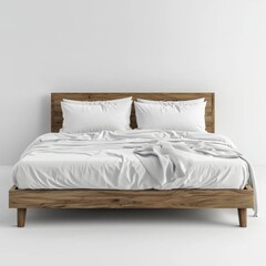 Classic bed with pillow and throw created with generated ai