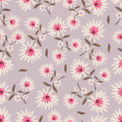 seamless vintage flower pattern on navy background