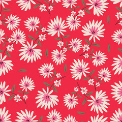 seamless vintage flower pattern on navy background