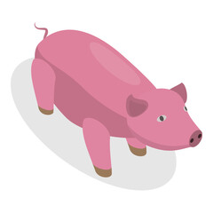 3D Isometric Flat  Set of Zoo Animals. Item 14