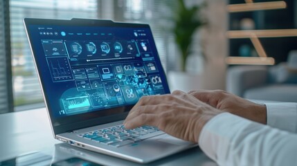 The laptop with analytics display