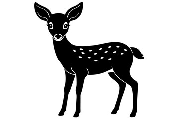 Beautiful deer full-body silhouette vector design on a white background