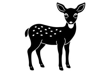 Beautiful deer full-body silhouette vector design on a white background