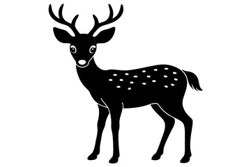 Beautiful deer full-body silhouette vector design on a white background