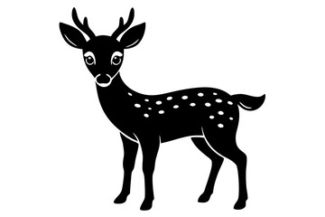 Beautiful deer full-body silhouette vector design on a white background