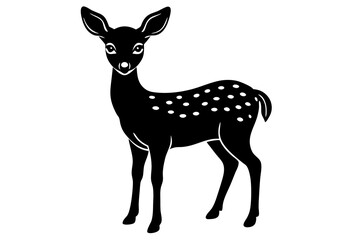 Beautiful deer full-body silhouette vector design on a white background