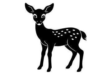 Beautiful deer full-body silhouette vector design on a white background