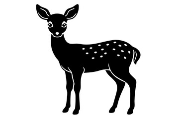 Beautiful deer full-body silhouette vector design on a white background
